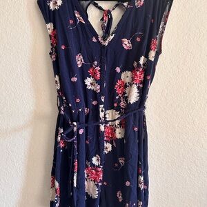 Torrid Navy and Pink Floral Romper
